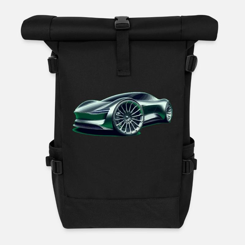 Super voiture futuriste - Sac à dos roll top - noir