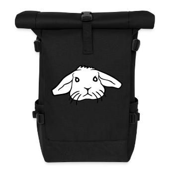 Hase Kaninchen Häschen Nagetier Kleintier niedlich - Rolltop Rucksack - Schwarz - Vorne
