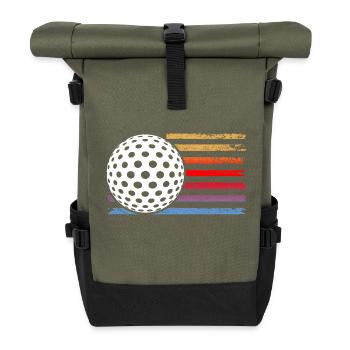 Golfspieler Golf - Rolltop Rucksack - Olive/Schwarz - Vorne