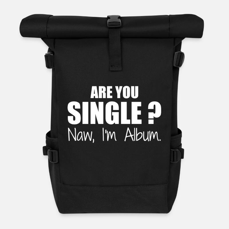 Bist du Single - Rolltop Rucksack - Schwarz