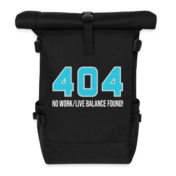404 - No work / life balance found - IT - Rolltop Rucksack - Schwarz - Vorne