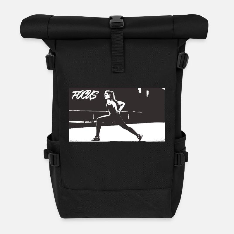 FOCUS_white - Rolltop Rucksack - Schwarz