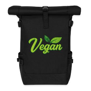 Vegan - Sac à dos roll top - noir - Devant