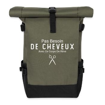 Pas besoin de cheveux avec ce corps de rêve - Sac à dos roll top - olive/noir - Devant