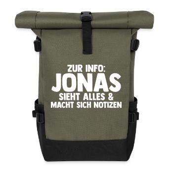 Jonas - Rolltop Rucksack - Olive/Schwarz - Vorne