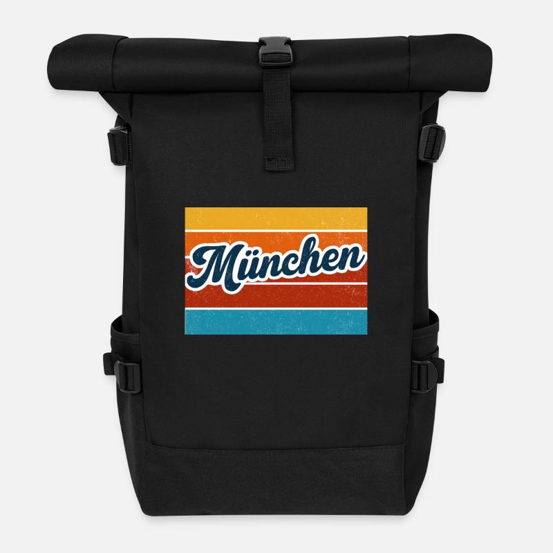 MÜNCHEN - MUNICH - Rolltop Rucksack - Schwarz