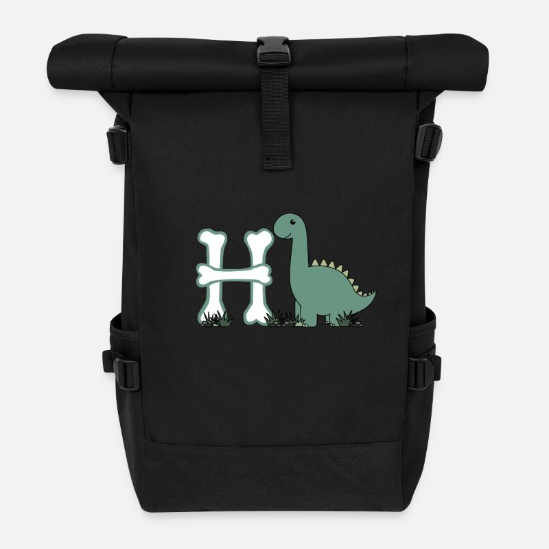 Buchstabe H - Rolltop Rucksack - Schwarz