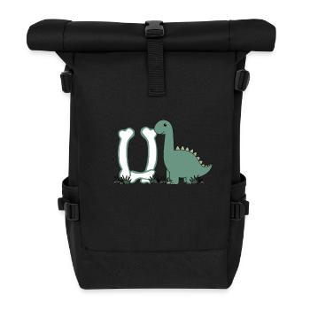 Letter U - Roll Top Backpack - black - Front