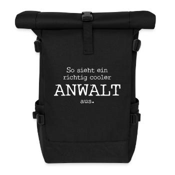 So sieht ein richtig cooler Anwalt aus. - Rolltop Rucksack - Schwarz - Vorne
