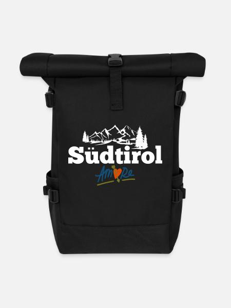 Südtirol - Rolltop Rucksack - Schwarz