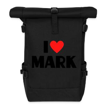 J’aime Mark Red Heart Love Fan Gift - Sac à dos roll top - noir - Devant