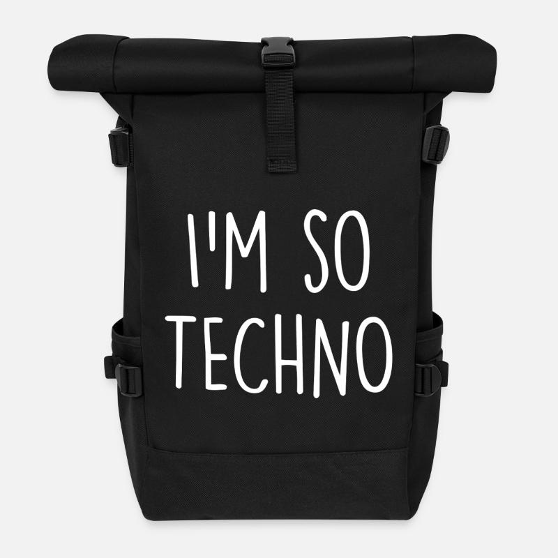 Techno - Rolltop Rucksack - Schwarz