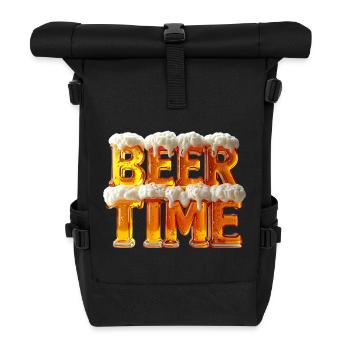 Beer Time - Lettres en verre à bière 3D avec mousse - Sac à dos roll top - noir - Devant