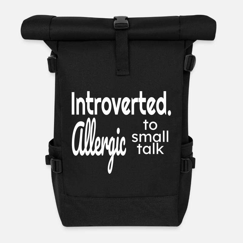 Introvertierte, allergisch gegen Smalltalk - Rolltop Rucksack - Schwarz