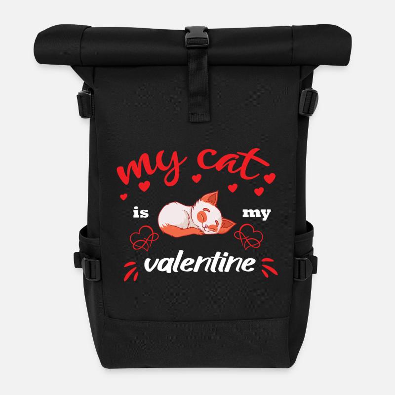 My Cat - Rolltop Rucksack - Schwarz