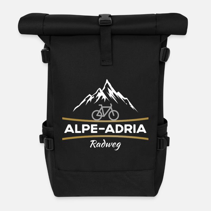 Alpe-Adria Fahrrad - Rolltop Rucksack - Schwarz