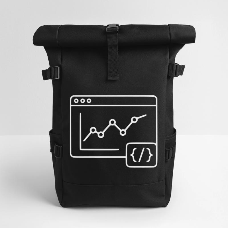 Web Analysis Chart Coding Browser Vector Roll Top Backpack