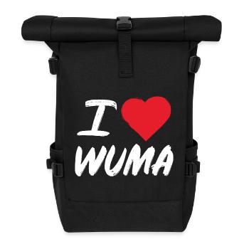 I Love Wuma – Bad Dürkheim Wurstmarkt & Pfalz - Rolltop Rucksack - Schwarz - Vorne