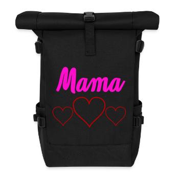 Mama Herzchen  - Rolltop Rucksack - Schwarz - Vorne