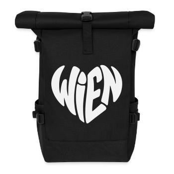 Vienna Typo Heart - Roll Top Backpack - black - Front