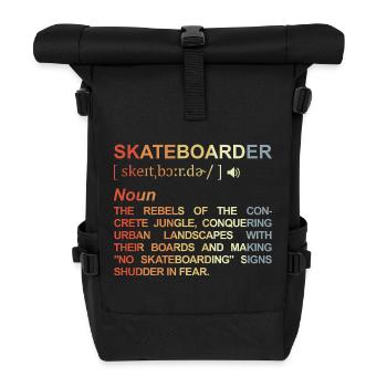 Skateboarder Meaning - Roll Top Backpack - black - Front