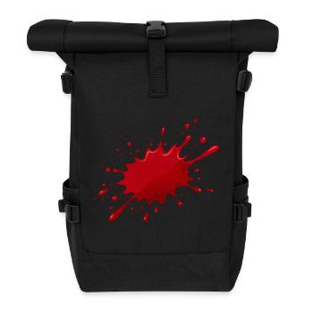 Tache rouge - tache de sang sur le T-shirt - Sac à dos roll top - noir - Devant