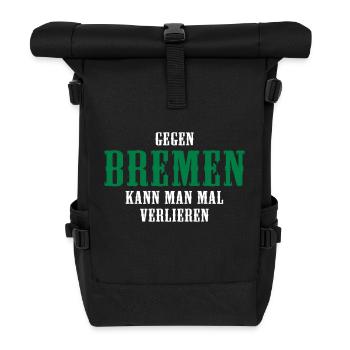 Gegen Bremen kann man mal verlieren - Rolltop Rucksack - Schwarz - Vorne