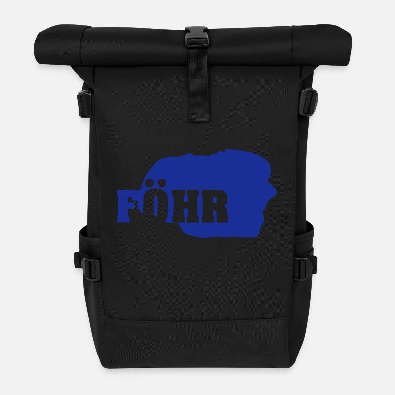 Föhr (ID: 002006) - Rolltop Rucksack - Schwarz