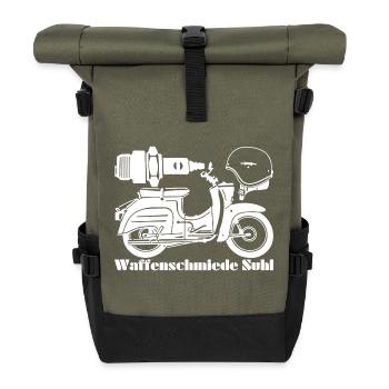 Simson Schwalbe KR51 Waff - Rolltop Rucksack - Olive/Schwarz - Vorne