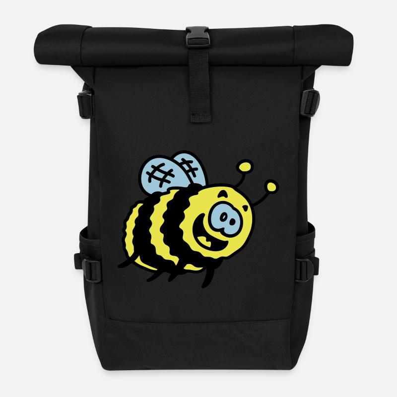 lustige Hummel 3 - Rolltop Rucksack - Schwarz