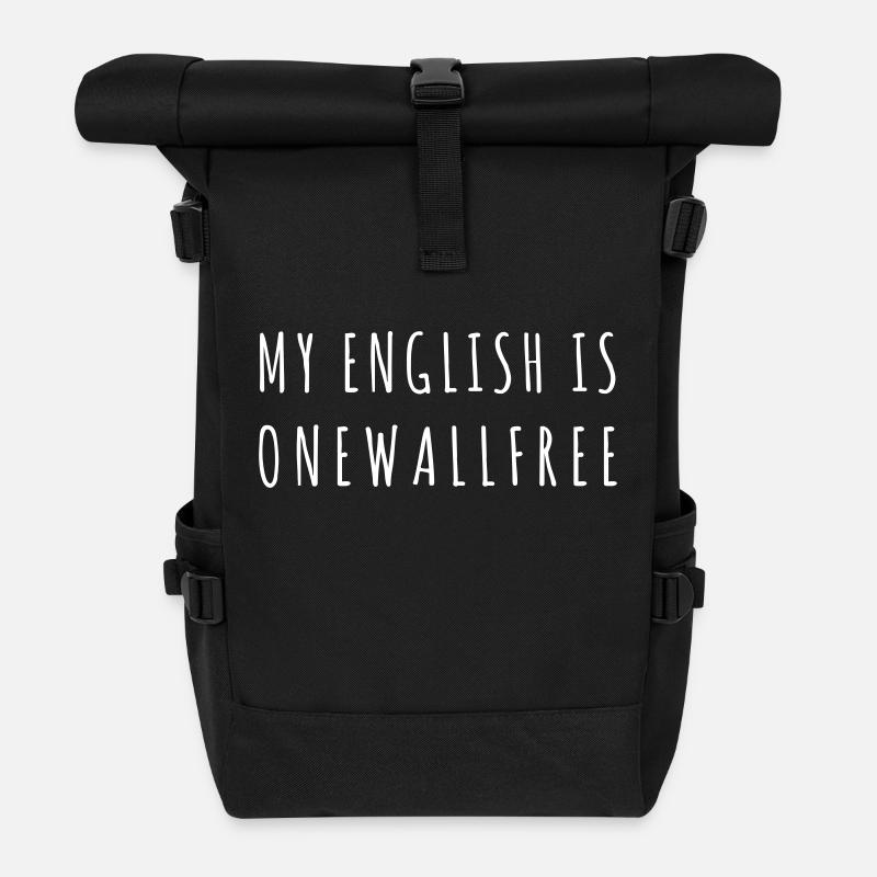 My English is Onewallfree - Rolltop Rucksack - Schwarz