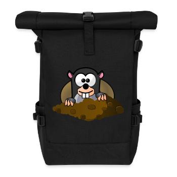 Tier Tiere Maulwurf - Rolltop Rucksack - Schwarz - Vorne
