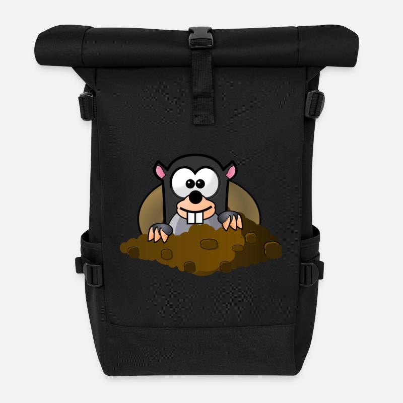 Tier Tiere Maulwurf - Rolltop Rucksack - Schwarz