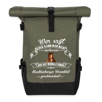 Mecklenburger Warmblut - Rolltop Rucksack - Olive/Schwarz - Vorne