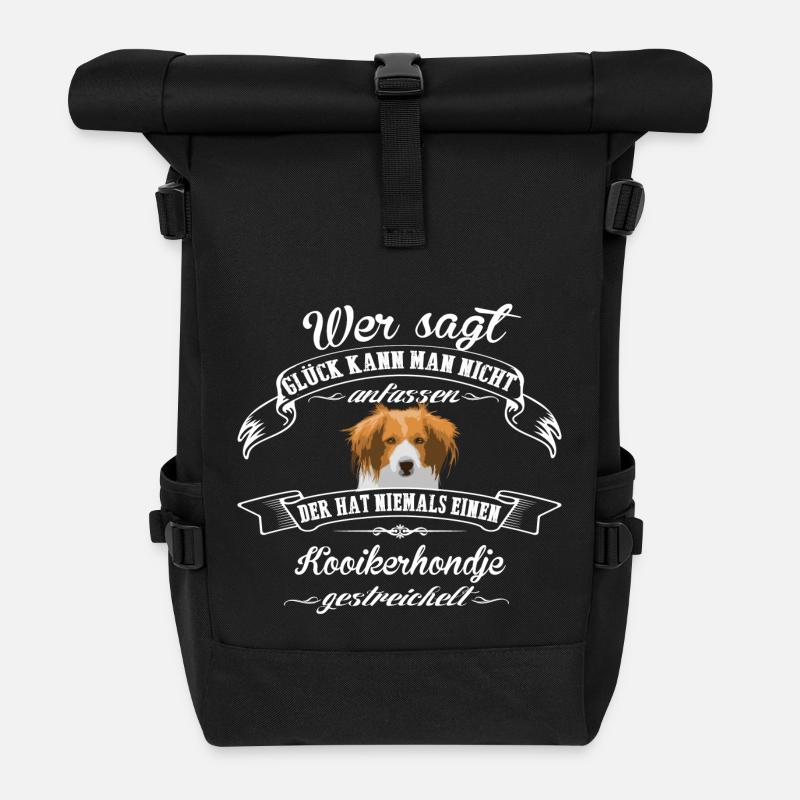 Kooikerhondje Glück - Rolltop Rucksack - Schwarz