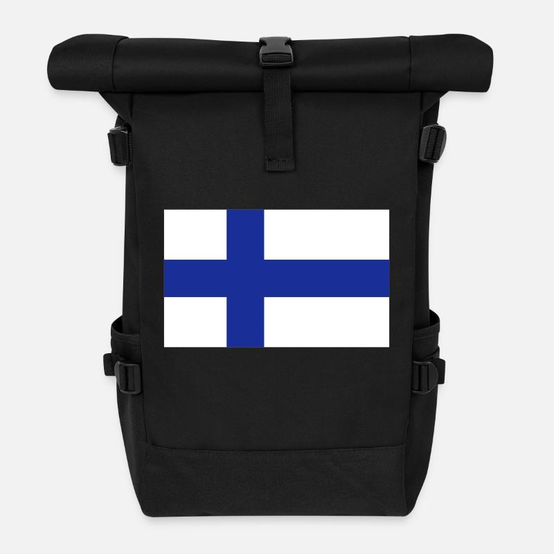 Nationalflagge von Finnland - Rolltop Rucksack - Schwarz
