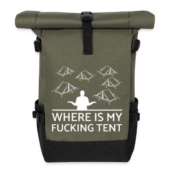 Où est ma f * cking tente ?? Shirt Funny Festival - Sac à dos roll top - olive/noir - Devant
