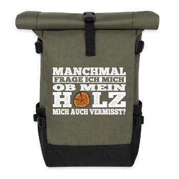 Holz - vermisst - Rolltop Rucksack - Olive/Schwarz - Vorne