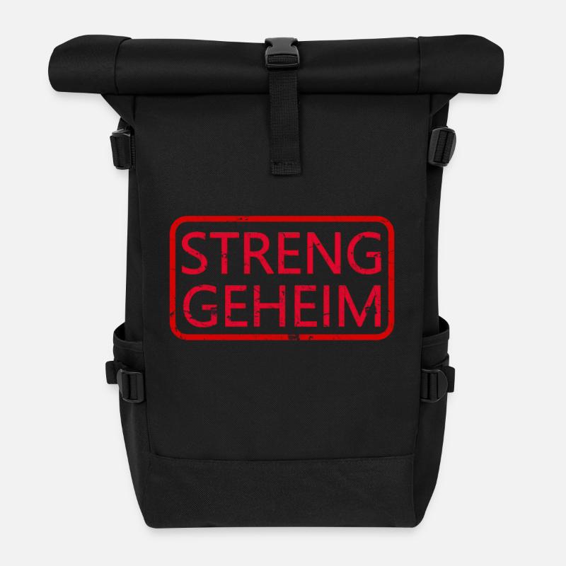STRENG GEHEIM - Rolltop Rucksack - Schwarz