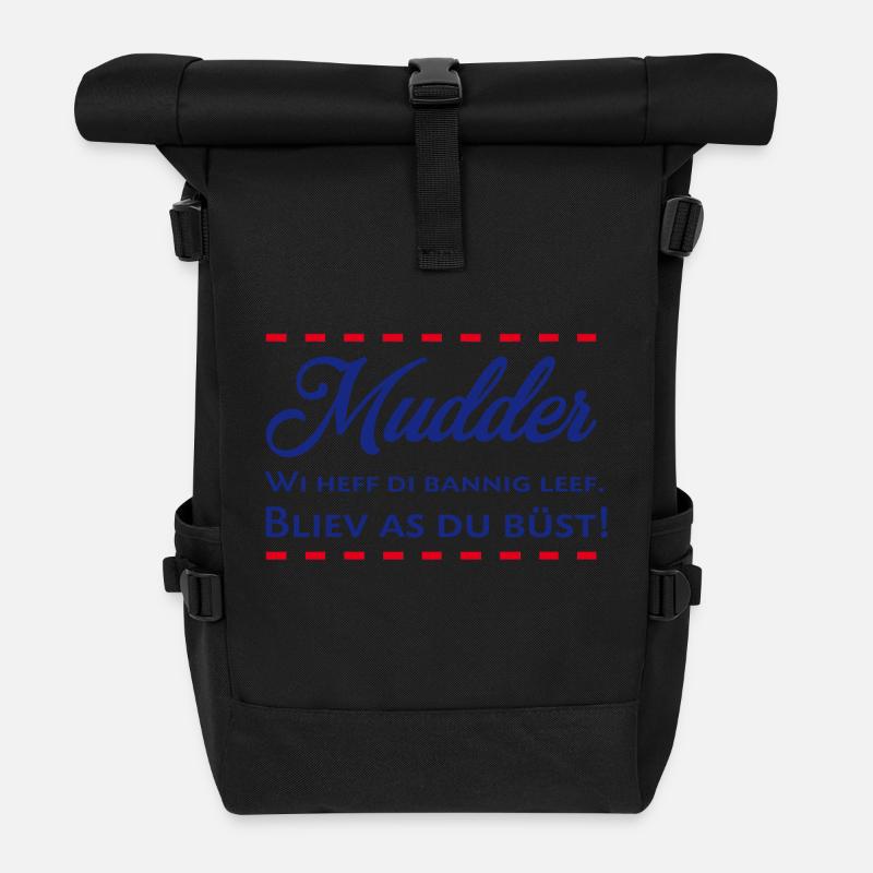 Mudder Muddern Plattdeutsch Muttertag Mama Mutter - Rolltop Rucksack - Schwarz