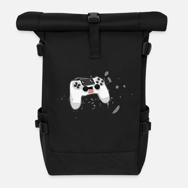 controller gamepad joystick - Rolltop Rucksack - Schwarz