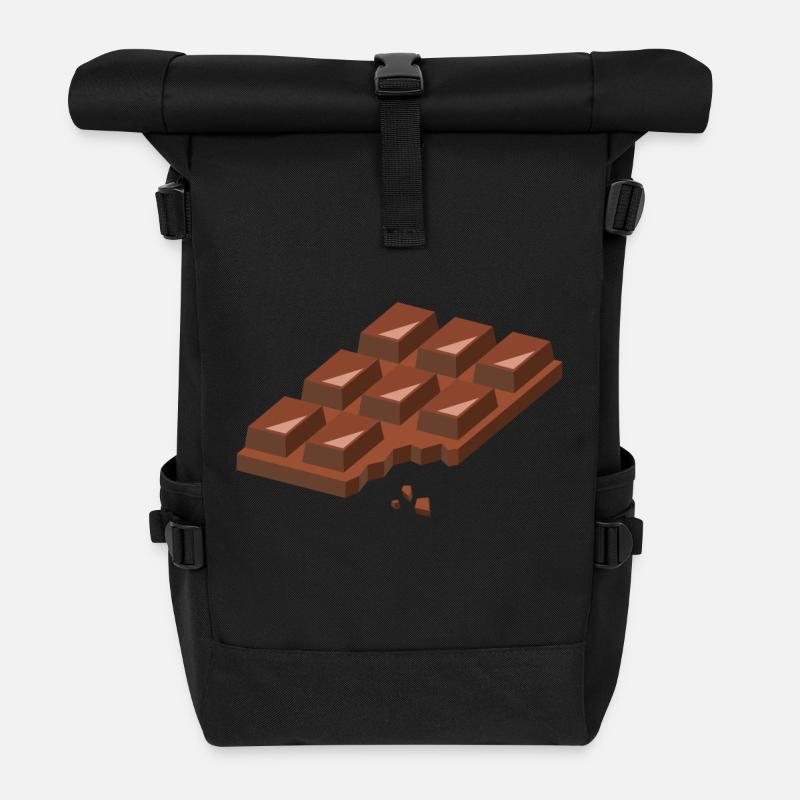 Schokolade - Rolltop Rucksack - Schwarz