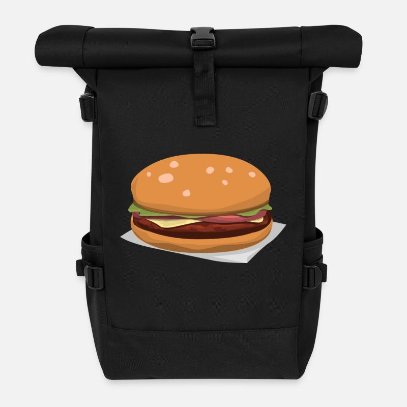 Leckerer Hamburger - Sac à dos roll top - noir
