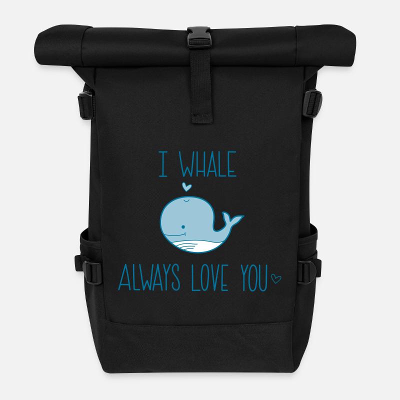 Wal Meer Liebe romantisch Spruch Geschenk - Rolltop Rucksack - Schwarz