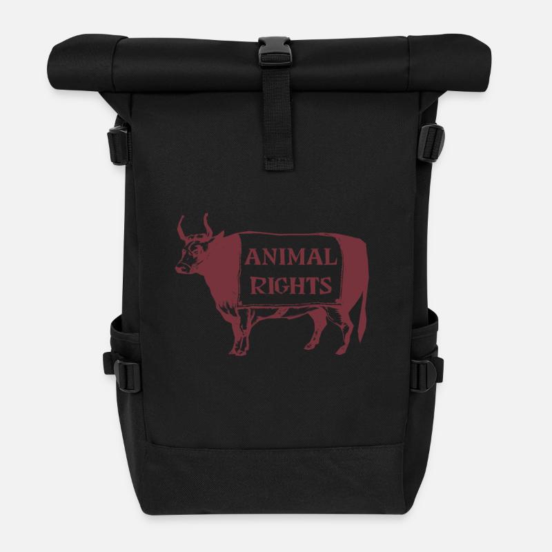 Droits des animaux - COW - Sac à dos roll top - noir
