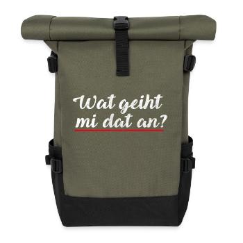 Wat geiht mi dat an? | Plattdeutsch Norden - Rolltop Rucksack - Olive/Schwarz - Vorne