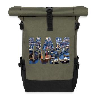 Hamburg Elphi - Rolltop Rucksack - Olive/Schwarz - Vorne