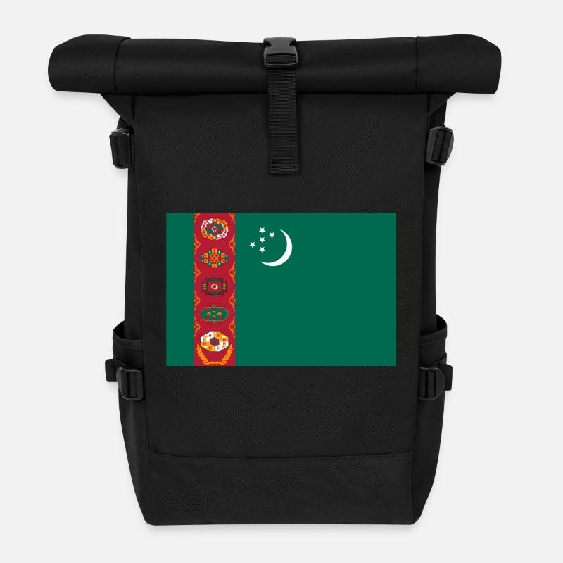Drapeau du Turkménistan - Sac à dos roll top - noir