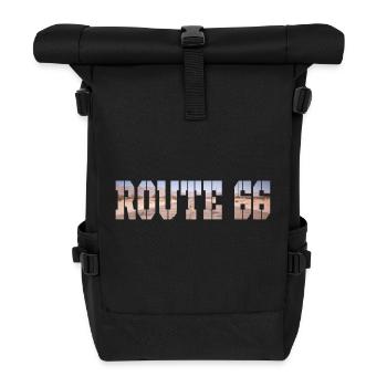 ROUTE 66 - Rolltop Rucksack - Schwarz - Vorne