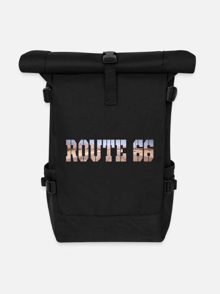 ROUTE 66 - Roll Top Backpack - black